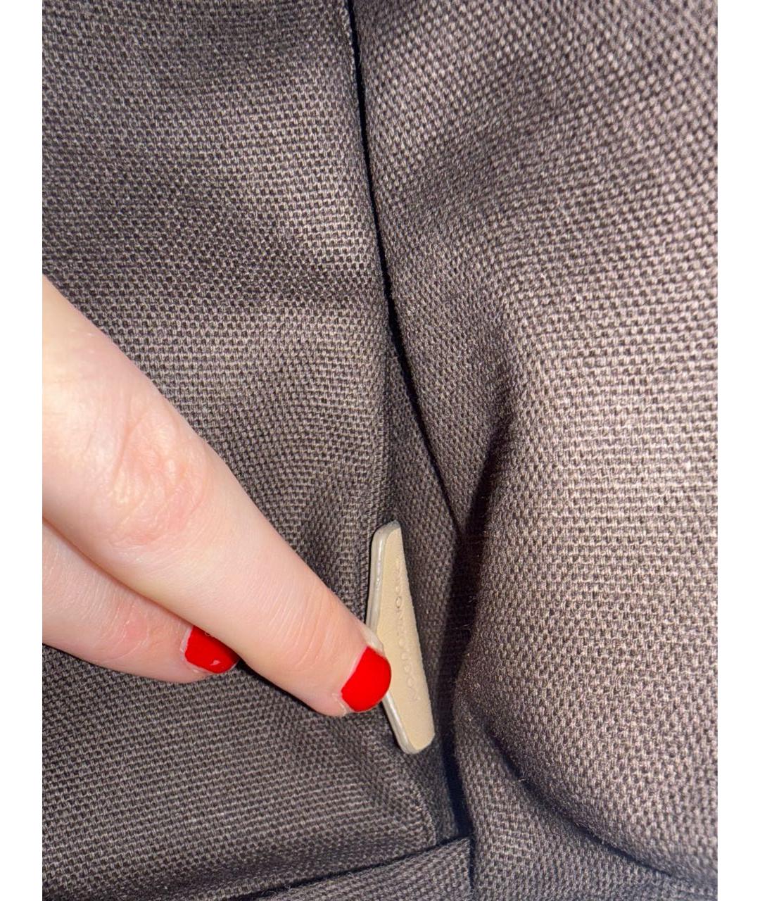 BURBERRY Бежевая сумка с короткими ручками из канвы, фото 5