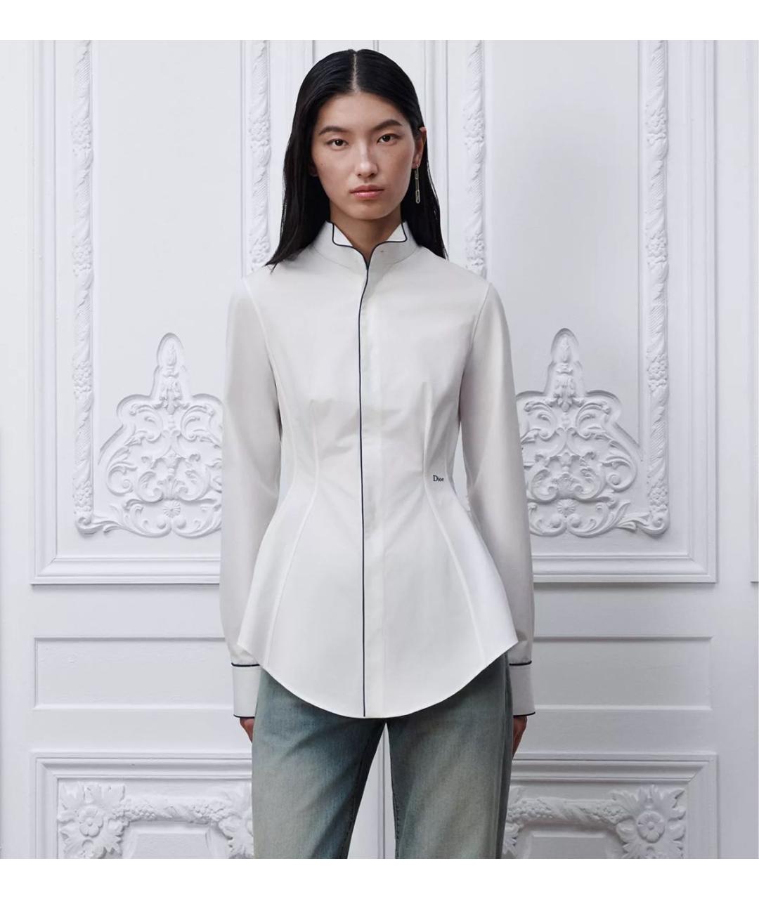 CHRISTIAN DIOR Белая хлопковая блузы, фото 4