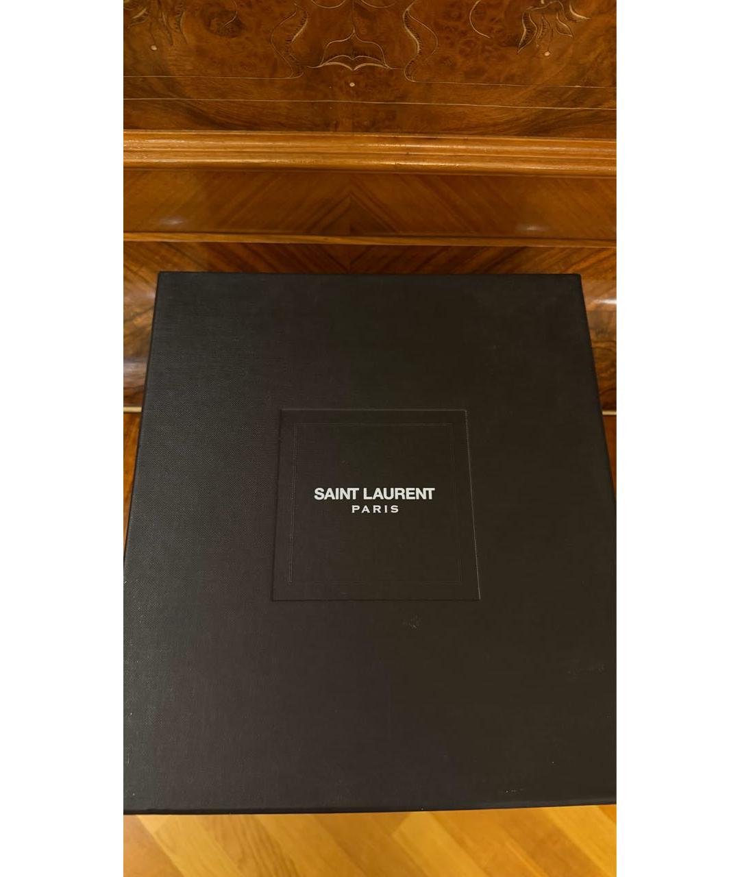 SAINT LAURENT Черные кожаные босоножки, фото 7
