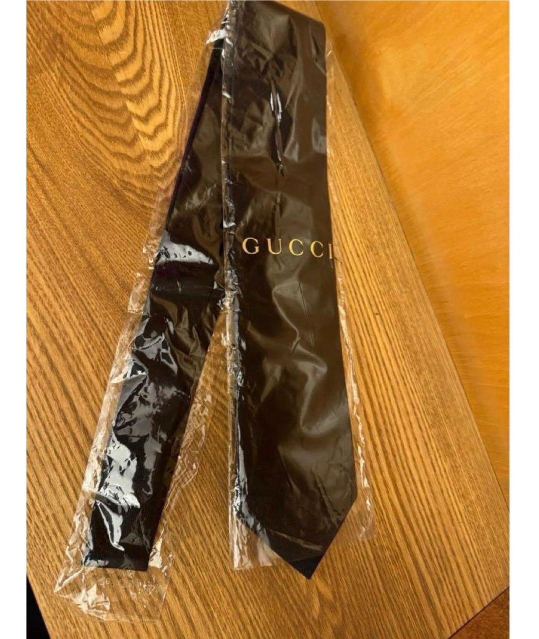 GUCCI Черный тканевый галстук, фото 8