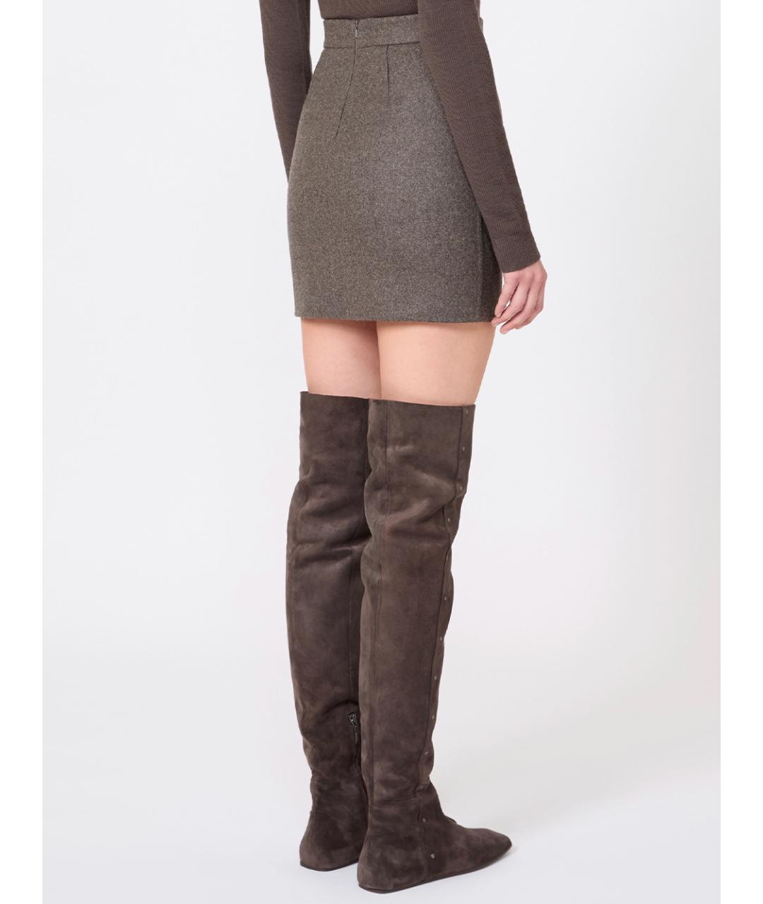 MAX MARA Мульти шерстяная юбка мини, фото 3