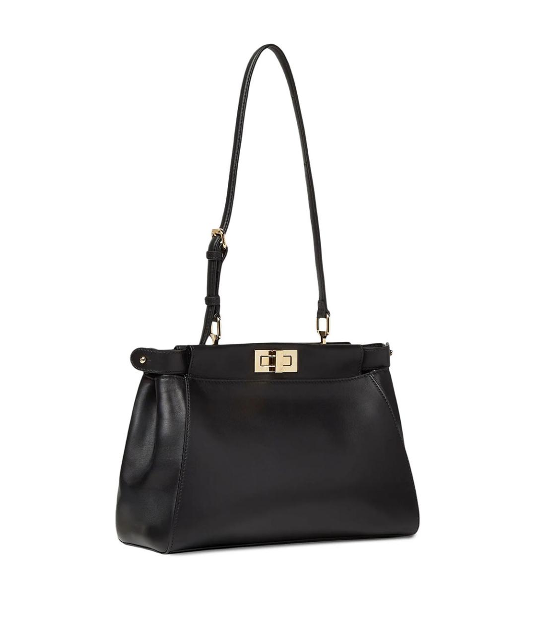 FENDI Черная кожаная сумка тоут, фото 2