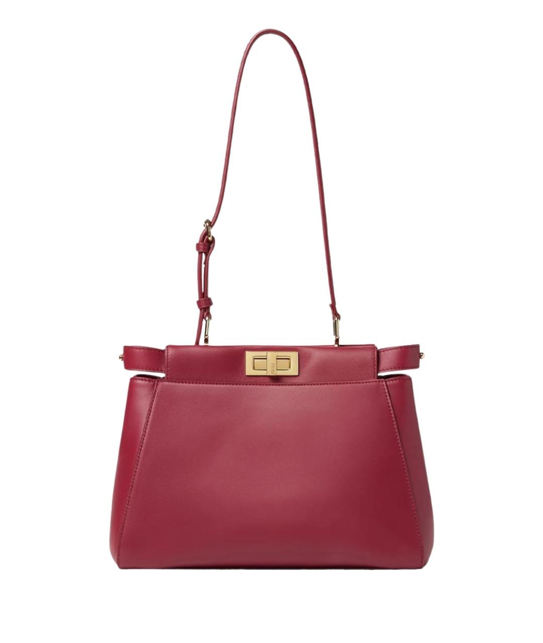 FENDI Красная кожаная сумка тоут, фото 1