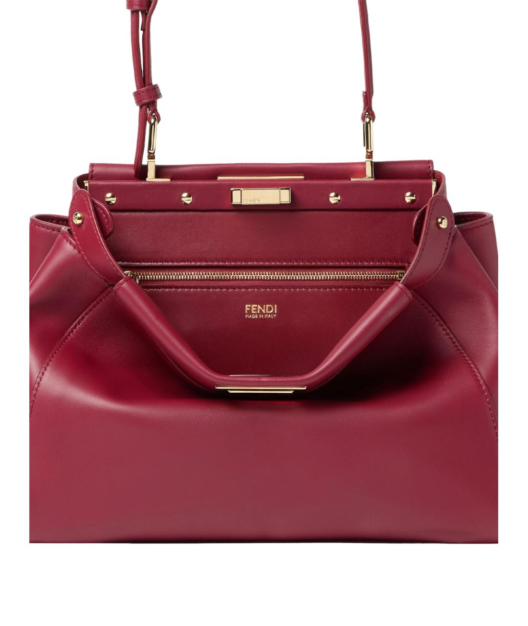 FENDI Красная кожаная сумка тоут, фото 6