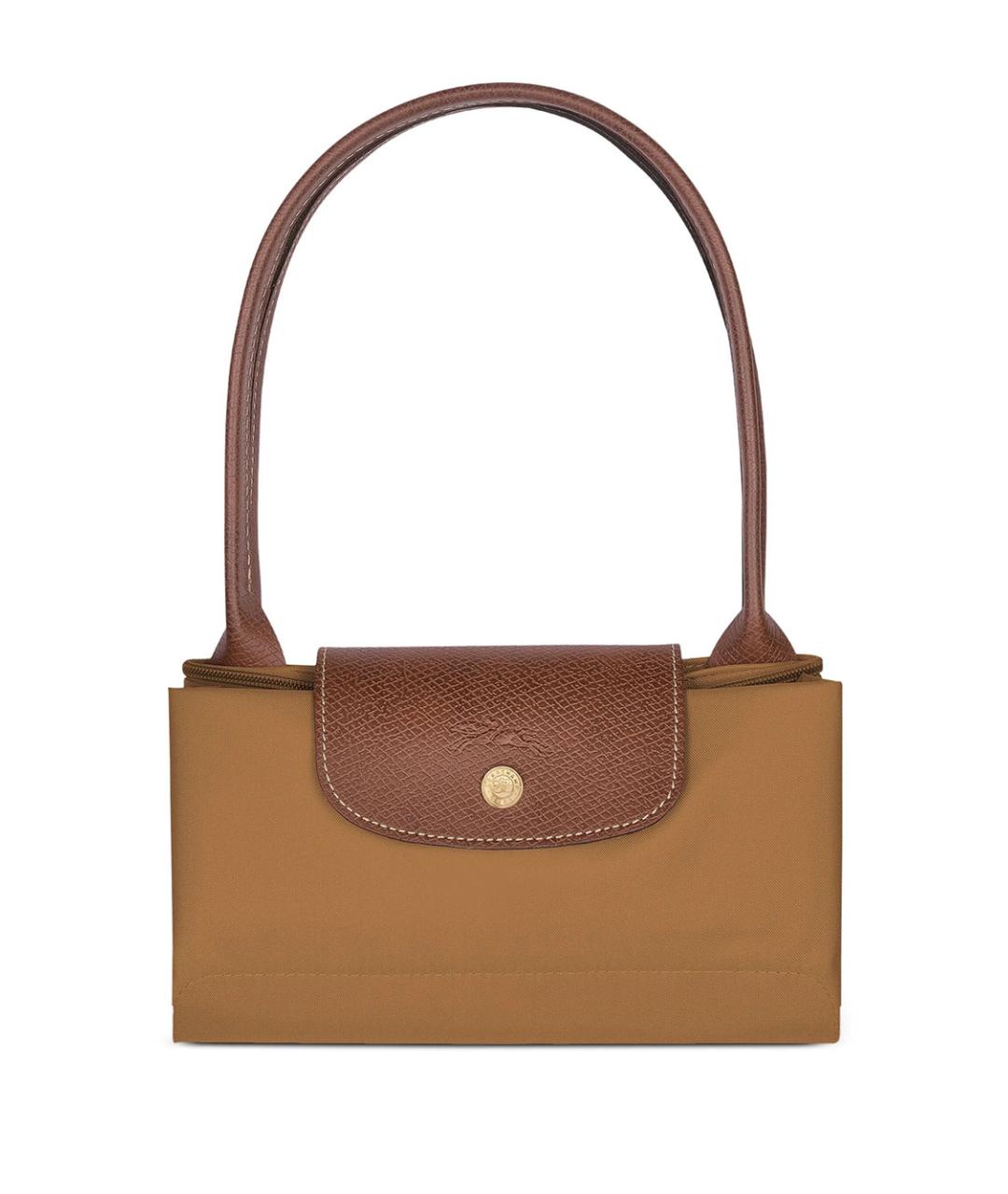 LONGCHAMP Бежевая синтетическая сумка с короткими ручками, фото 3