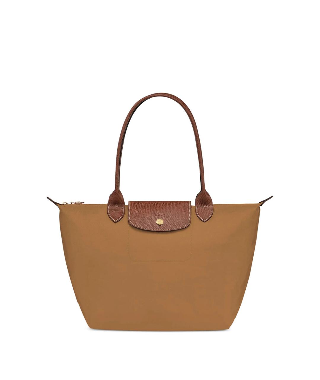 LONGCHAMP Бежевая синтетическая сумка с короткими ручками, фото 1