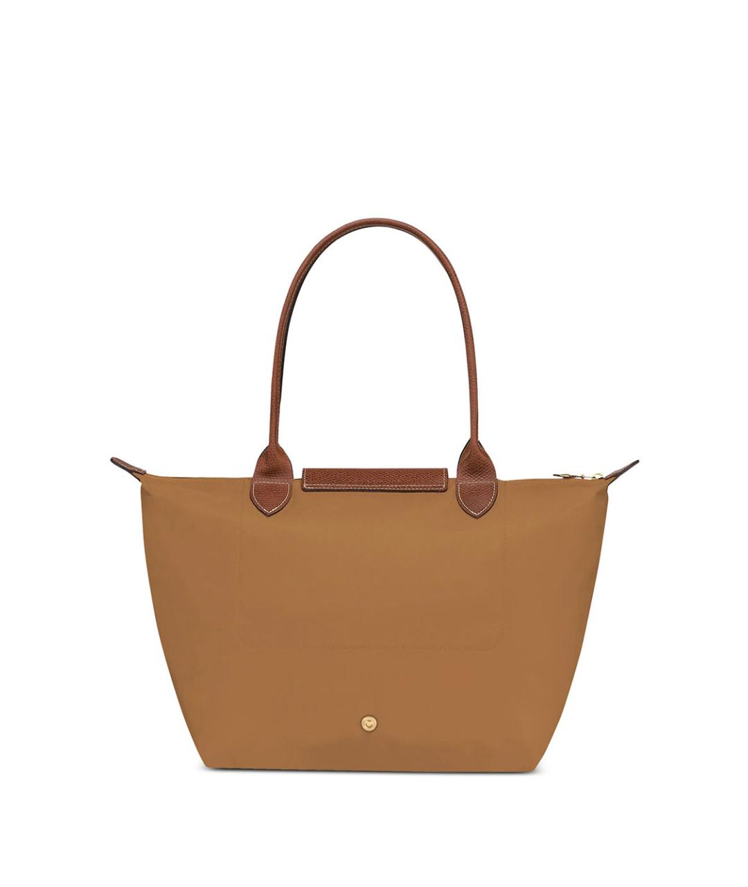 LONGCHAMP Бежевая синтетическая сумка с короткими ручками, фото 2