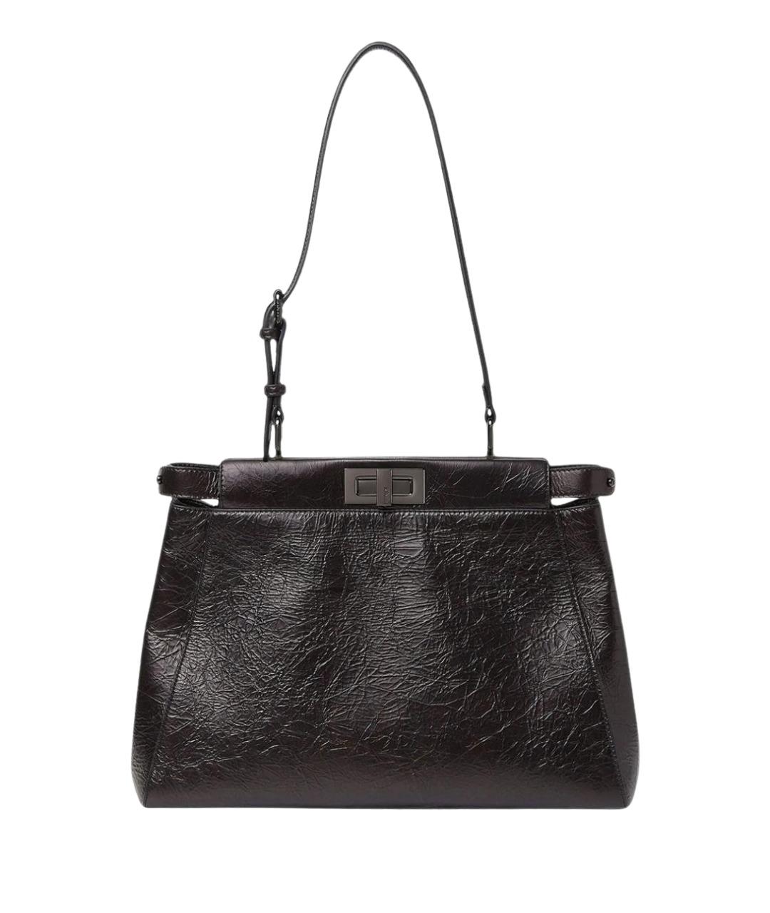 FENDI Черная кожаная сумка тоут, фото 1