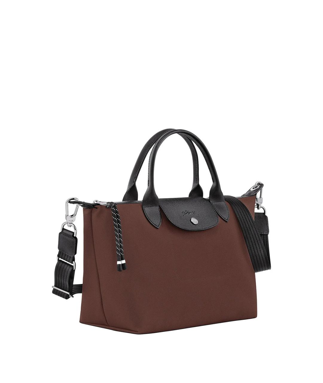 LONGCHAMP Коричневая синтетическая сумка с короткими ручками, фото 2