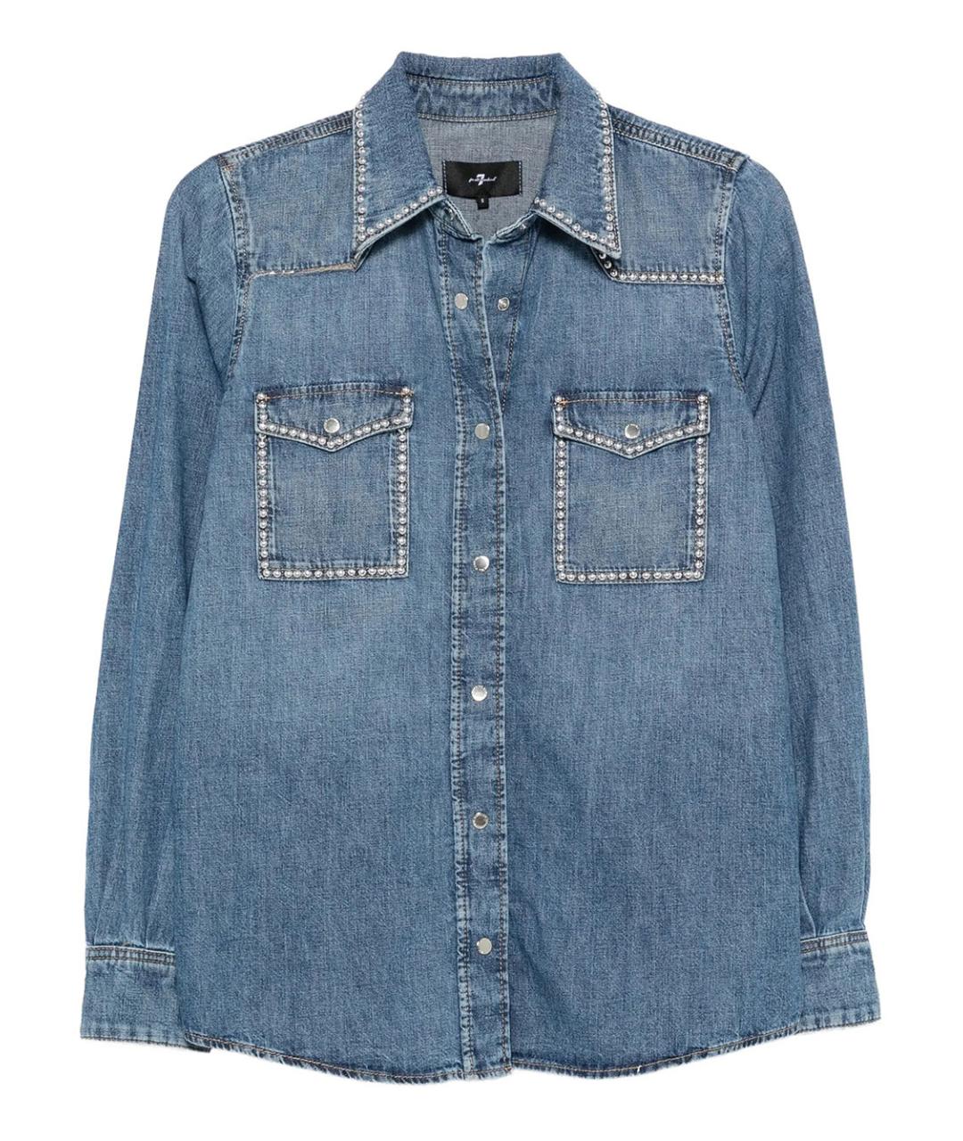 7 FOR ALL MANKIND Синяя хлопковая рубашка, фото 1