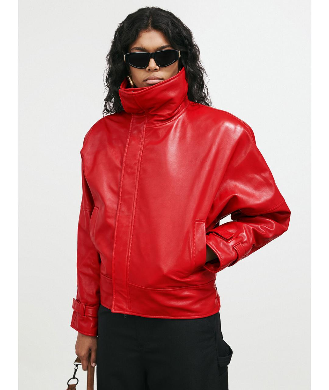 BALENCIAGA Красная кожаная куртка, фото 3