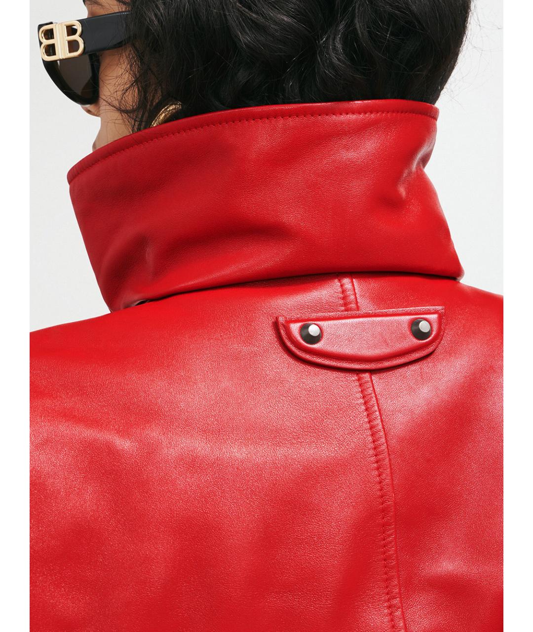 BALENCIAGA Красная кожаная куртка, фото 4