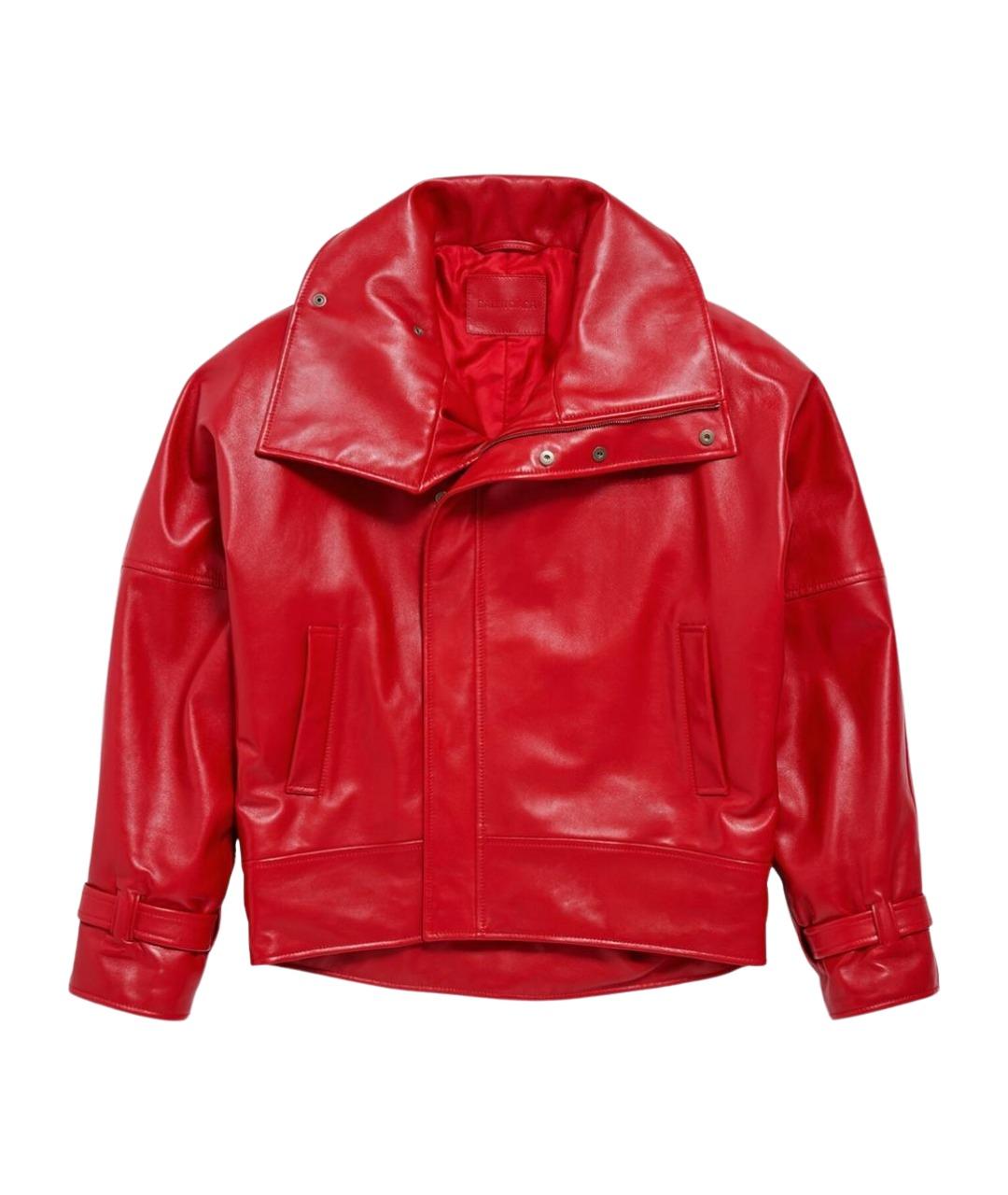 BALENCIAGA Красная кожаная куртка, фото 1