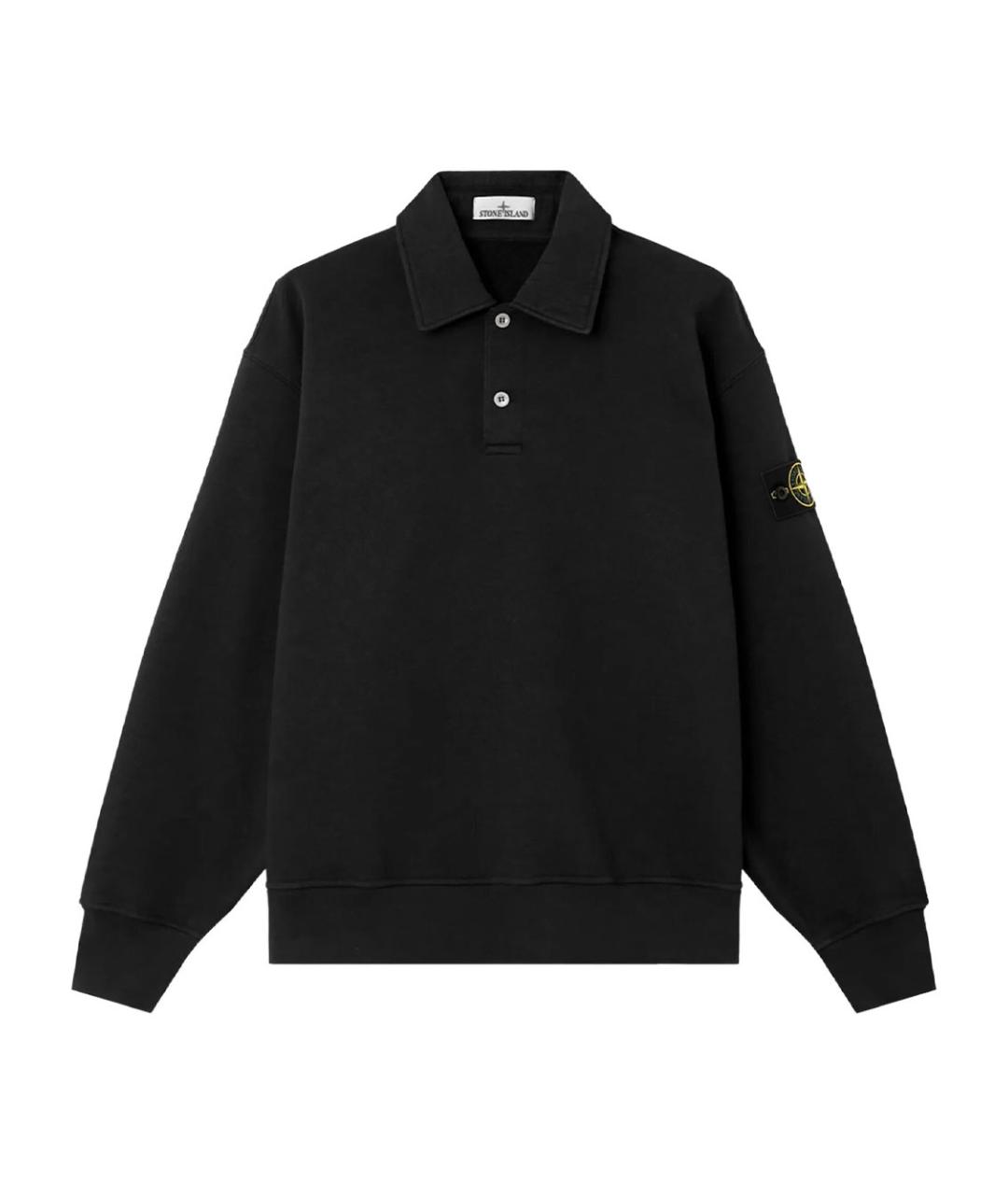 STONE ISLAND Черный хлопковый джемпер / свитер, фото 1