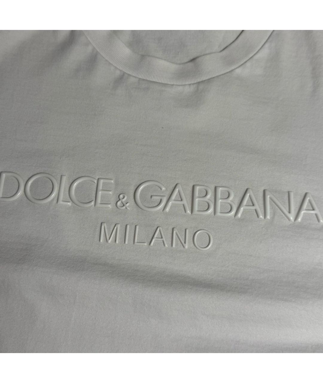 DOLCE&GABBANA Белая хлопковая футболка, фото 3