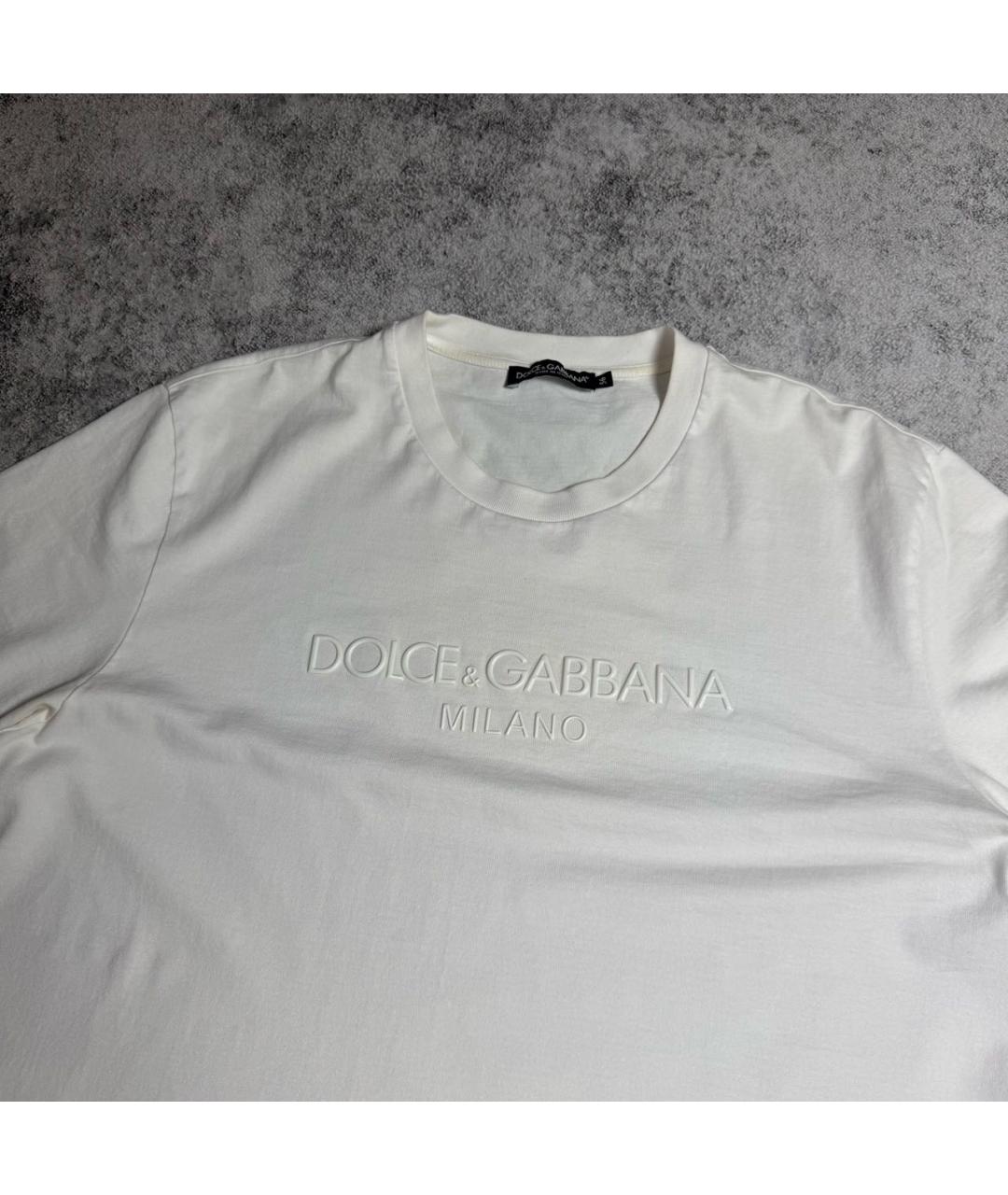 DOLCE&GABBANA Белая хлопковая футболка, фото 2