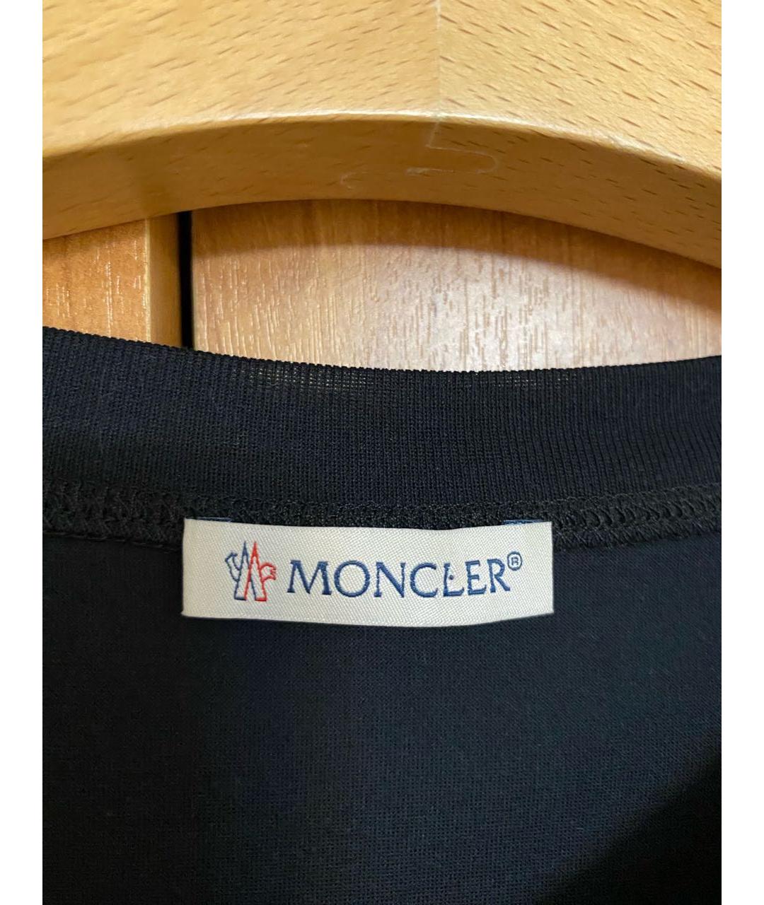 MONCLER Черная шелковая футболка, фото 3