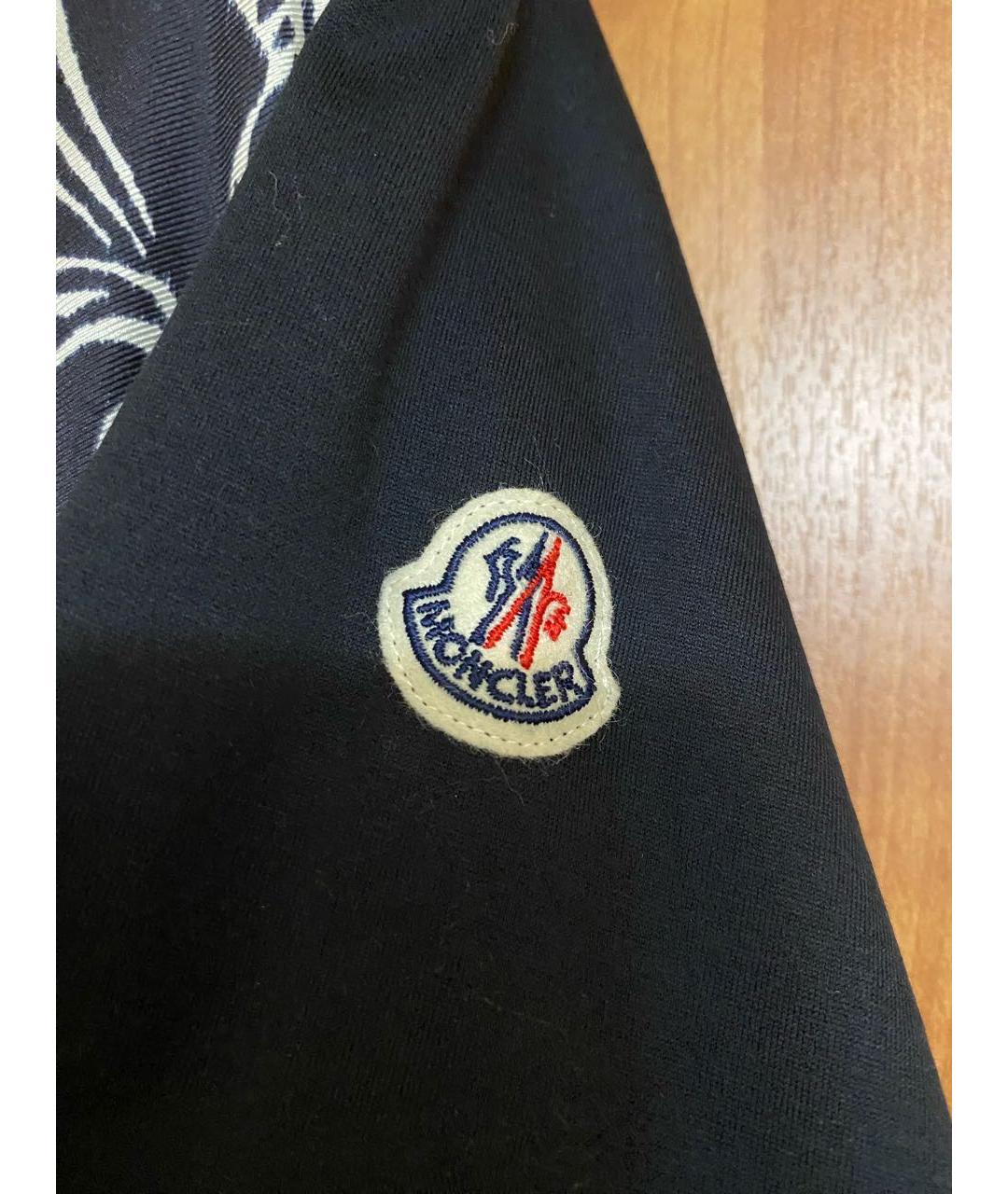 MONCLER Черная шелковая футболка, фото 2