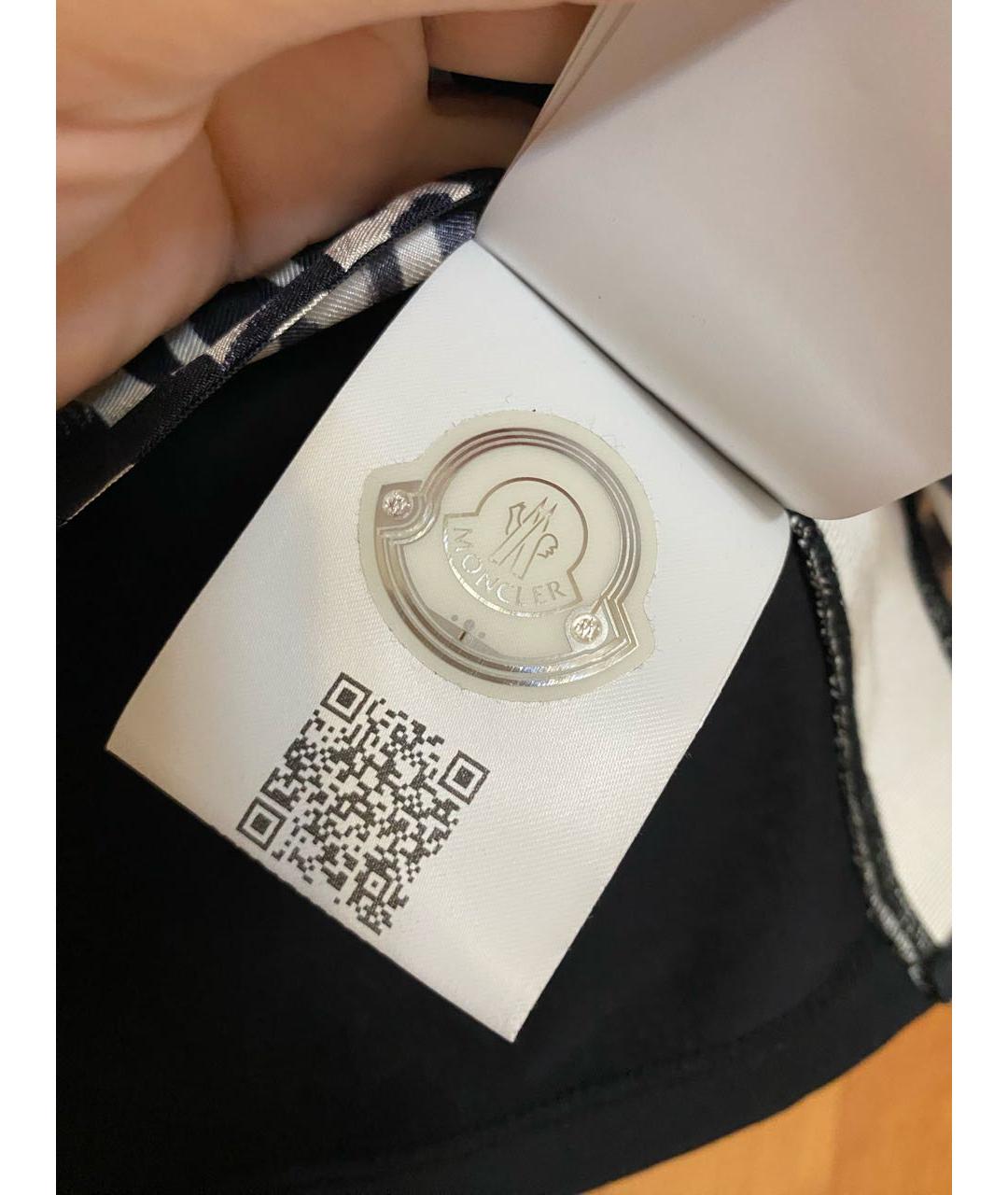 MONCLER Черная шелковая футболка, фото 4
