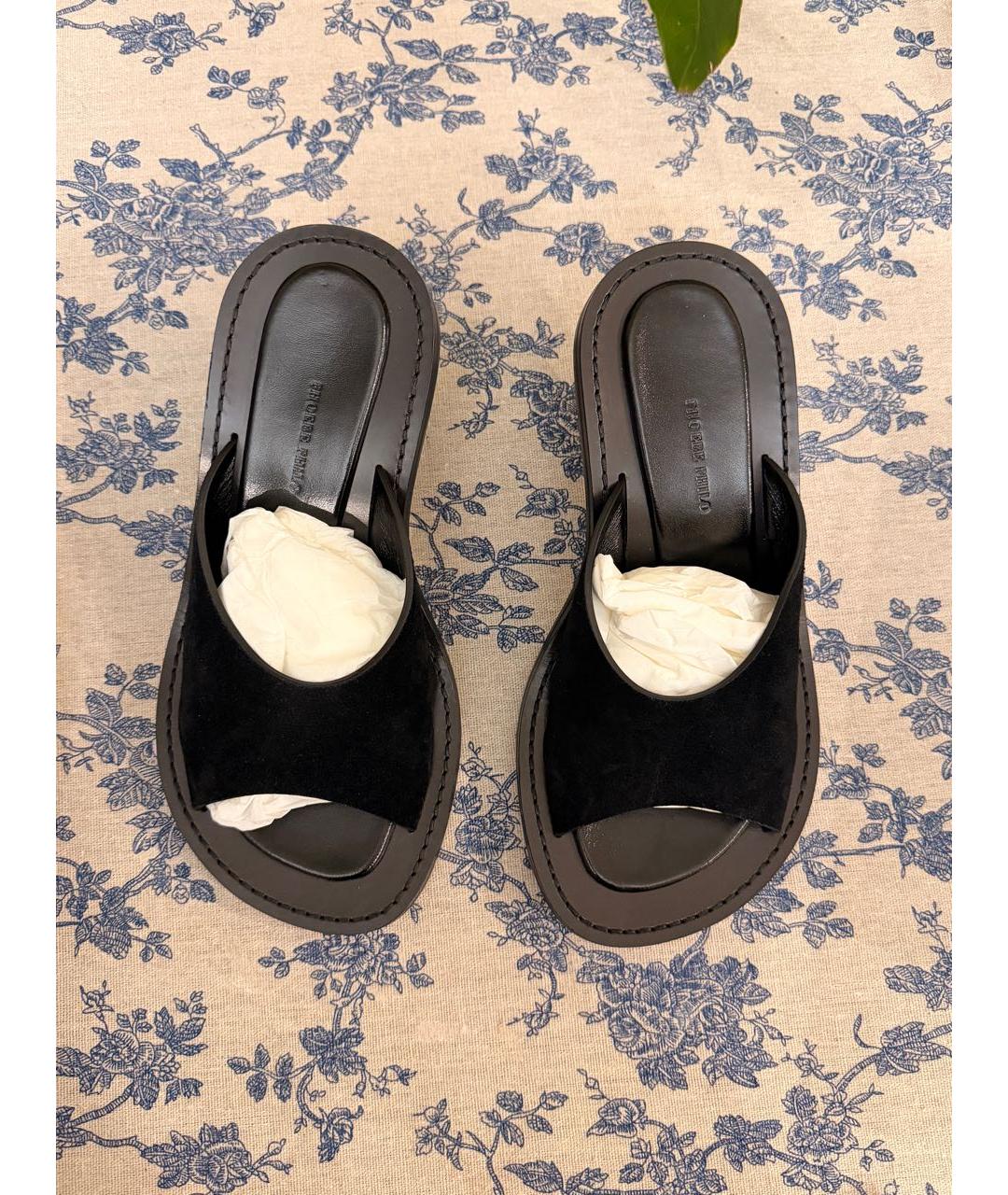 PHOEBE PHILO Черные замшевые мюли, фото 2