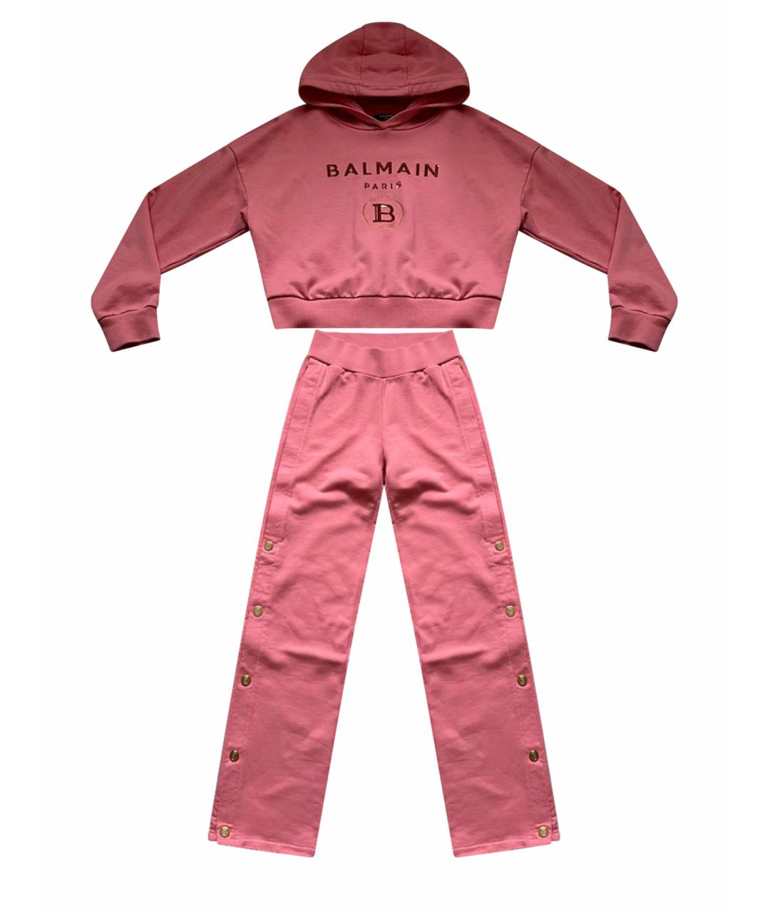 BALMAIN Коралловый хлопковый спортивные костюмы, фото 1