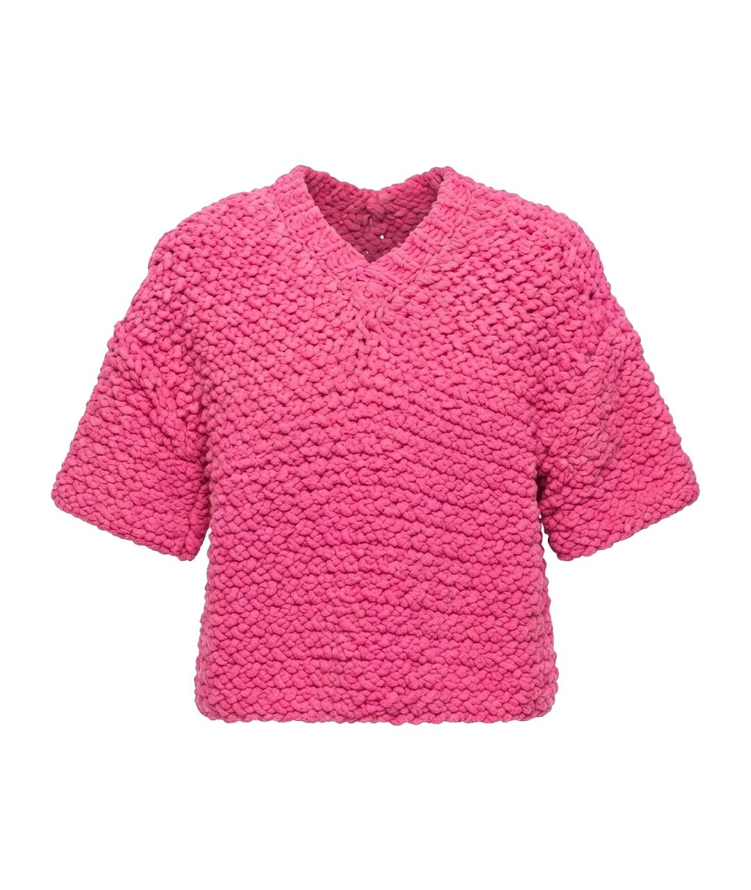 BOTTEGA VENETA Розовый полиамидовый джемпер / свитер, фото 1