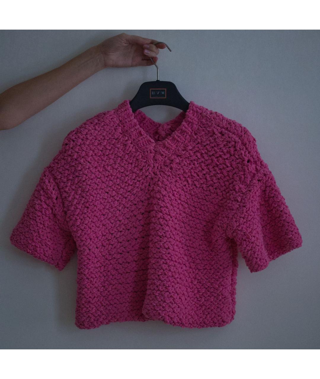 BOTTEGA VENETA Розовый полиамидовый джемпер / свитер, фото 8