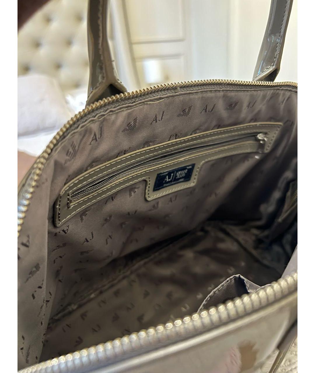 ARMANI JEANS Серая сумка с короткими ручками, фото 4
