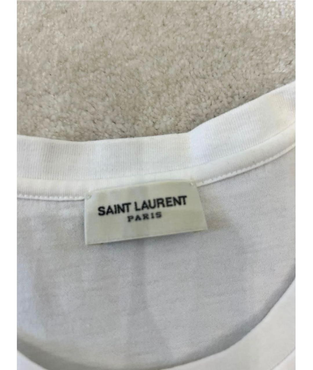 SAINT LAURENT Белая хлопковая футболка, фото 4