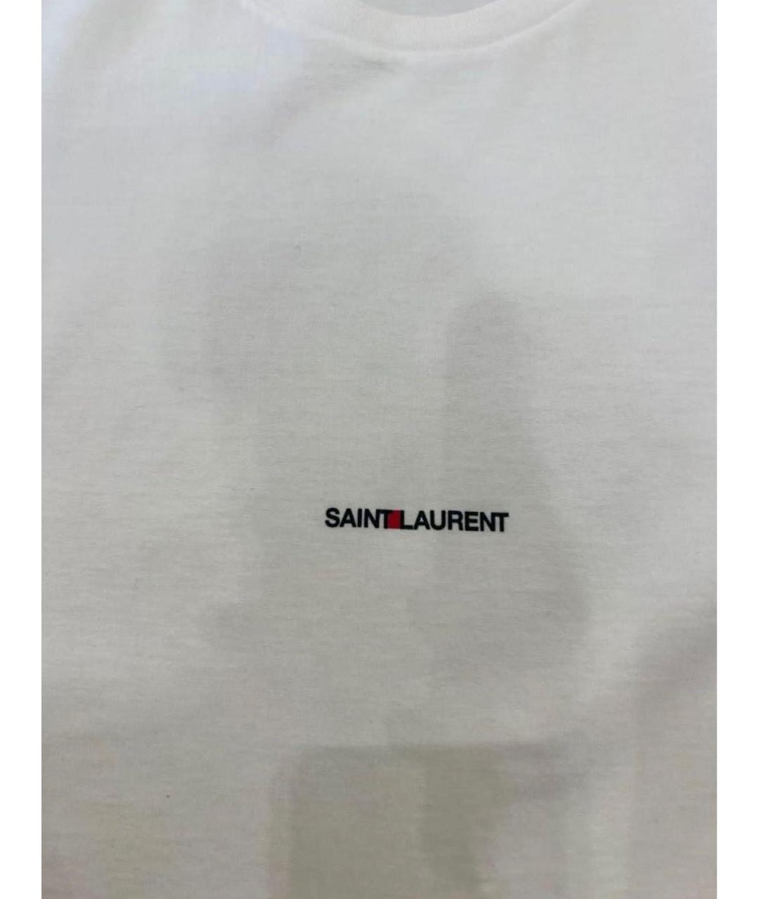 SAINT LAURENT Белая хлопковая футболка, фото 5