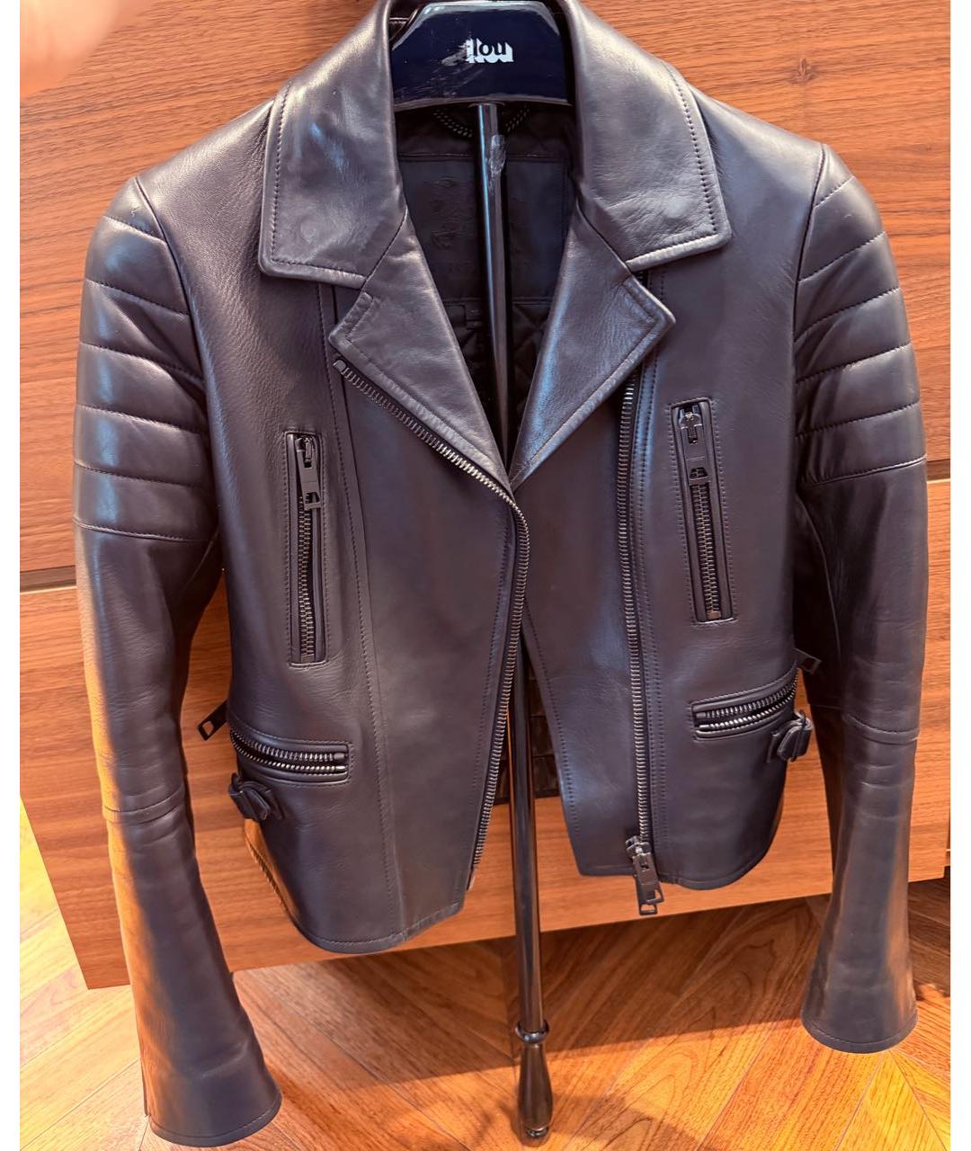 BURBERRY Черная кожаная куртка, фото 9