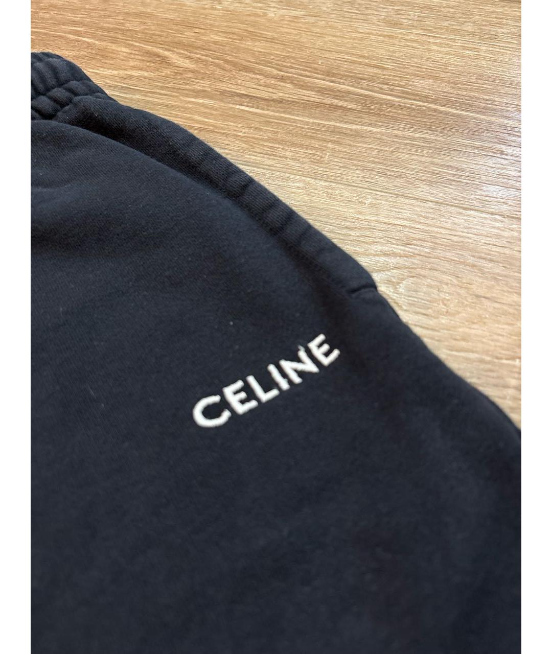 CELINE Черные хлопковые повседневные брюки, фото 4