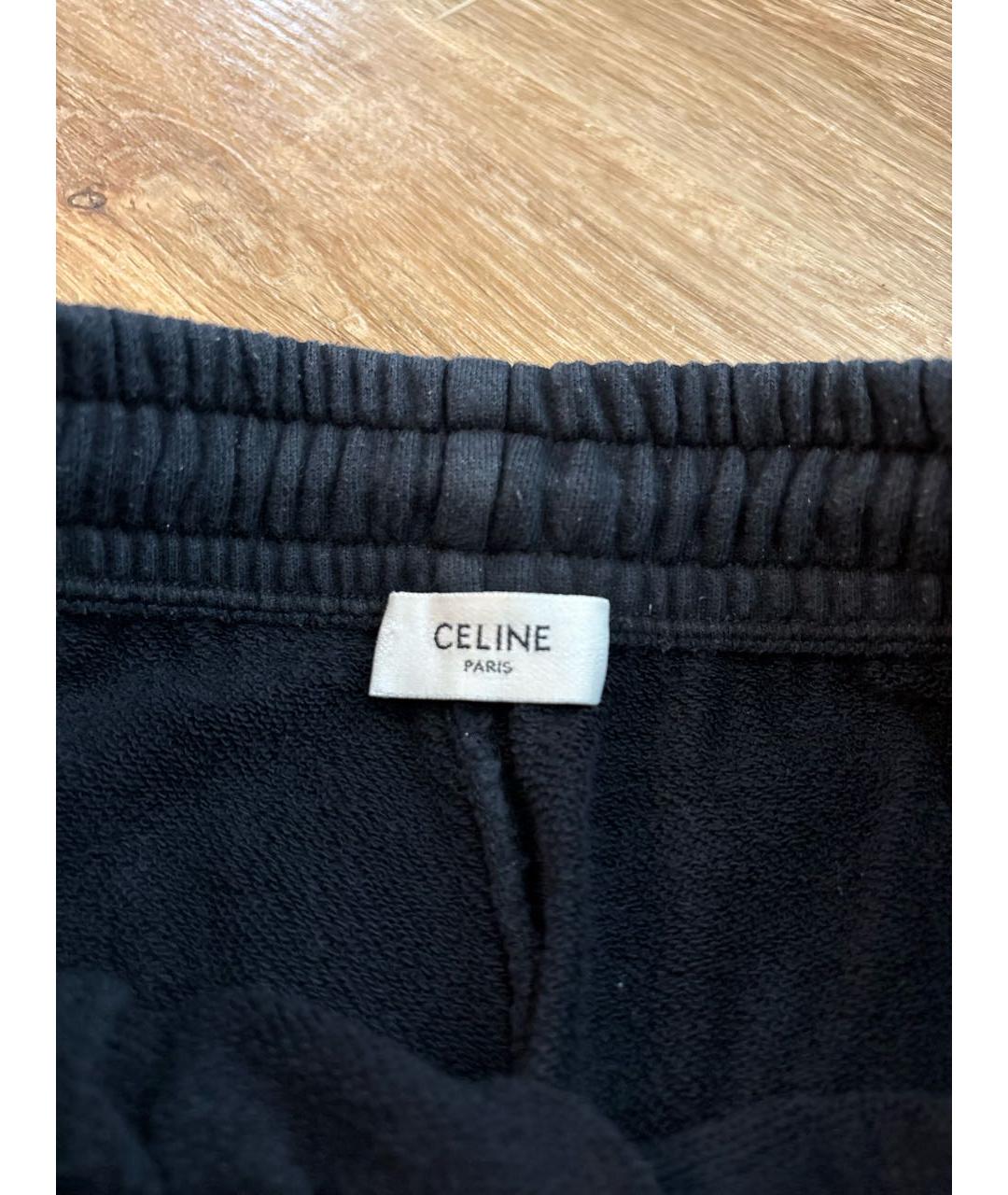 CELINE Черные хлопковые повседневные брюки, фото 3