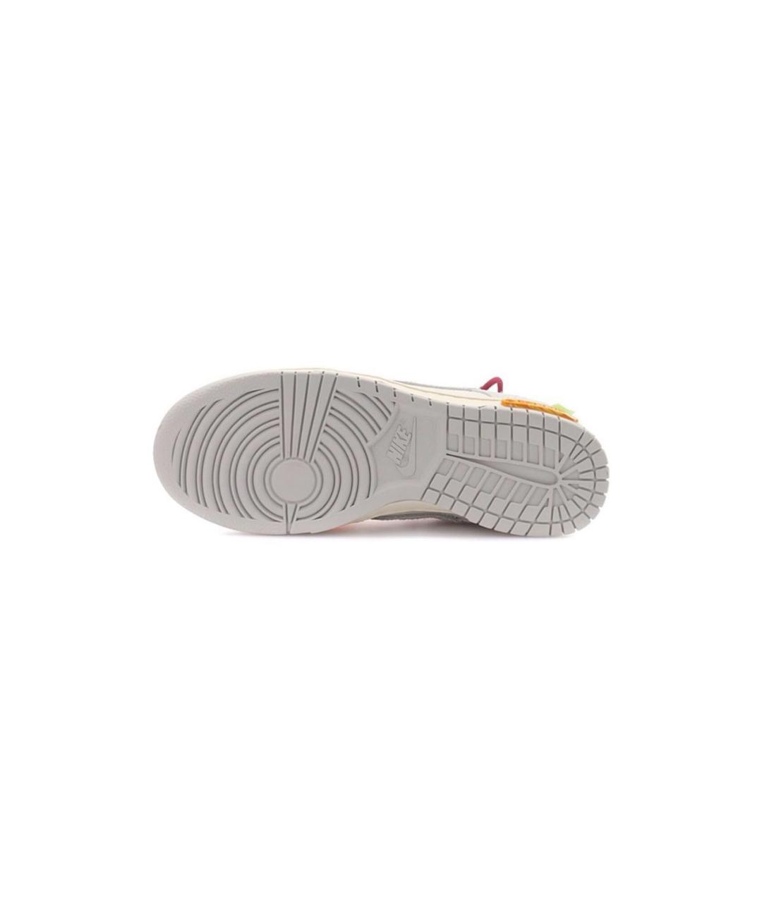 NIKE X OFF-WHITE Бежевые замшевые низкие кроссовки / кеды, фото 4