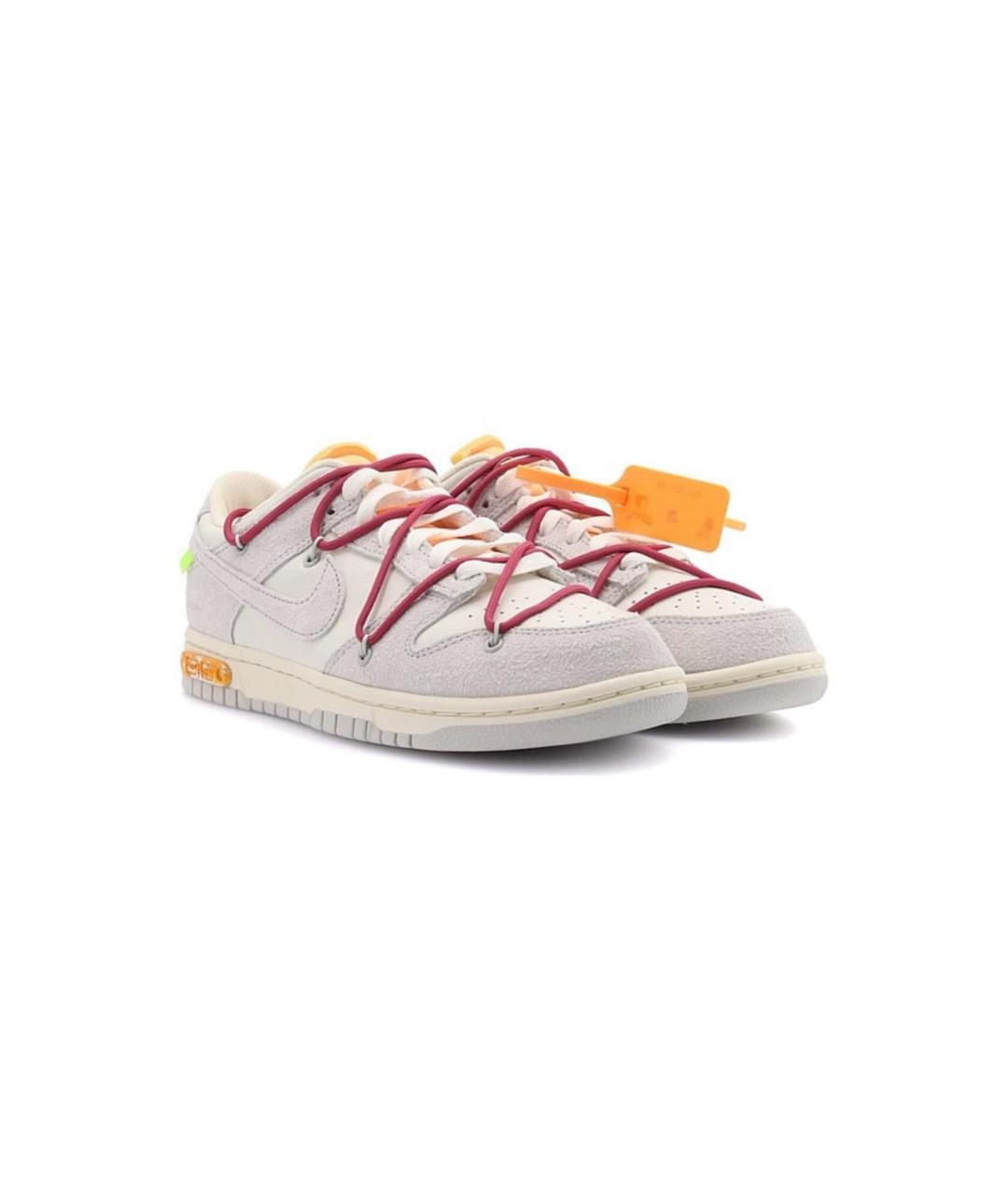 NIKE X OFF-WHITE Бежевые замшевые низкие кроссовки / кеды, фото 2