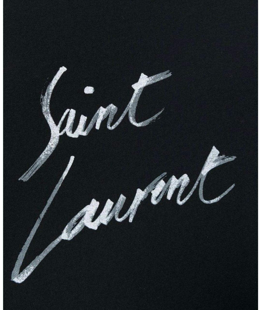 SAINT LAURENT Черная хлопковая футболка, фото 6