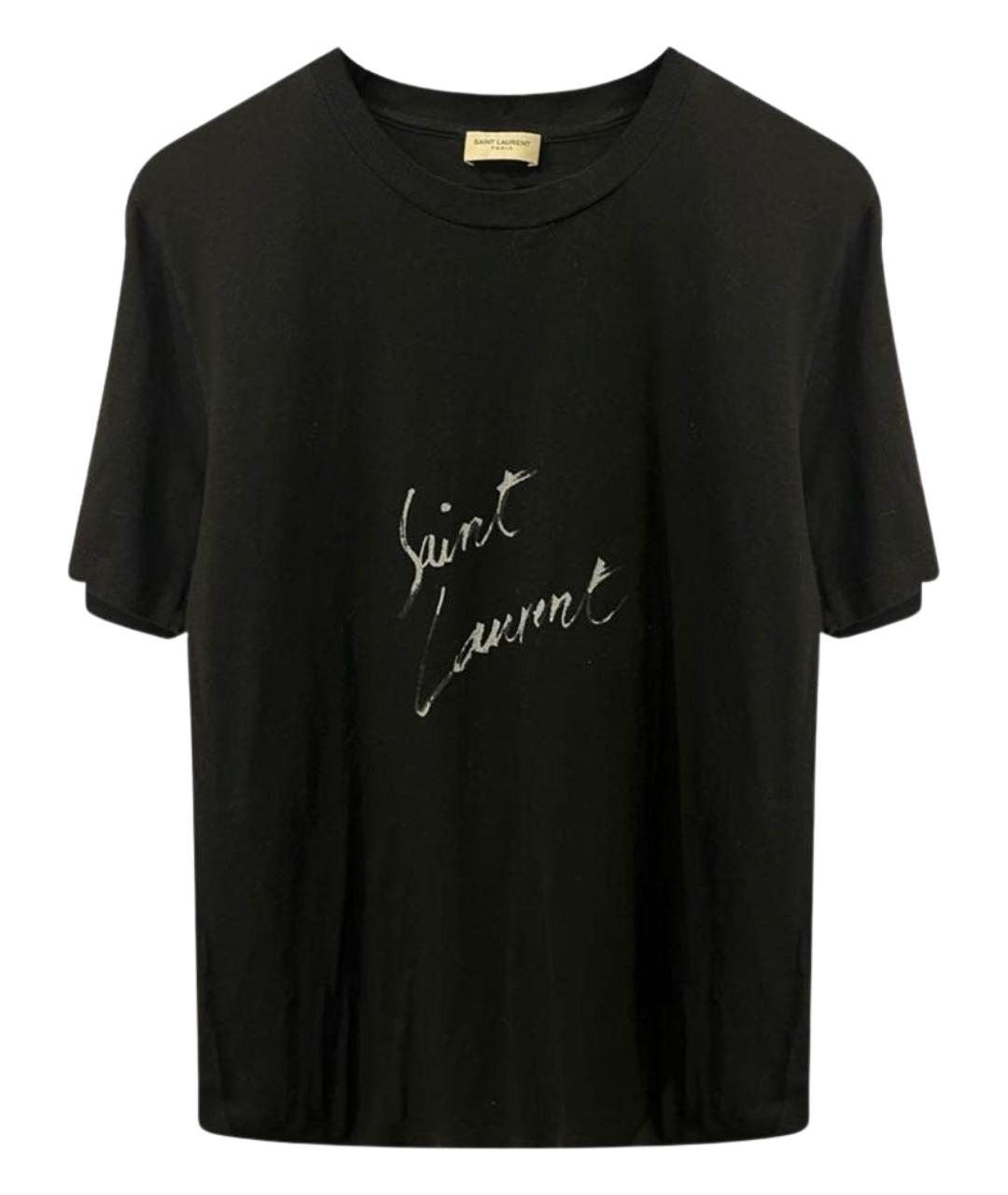 SAINT LAURENT Черная хлопковая футболка, фото 1