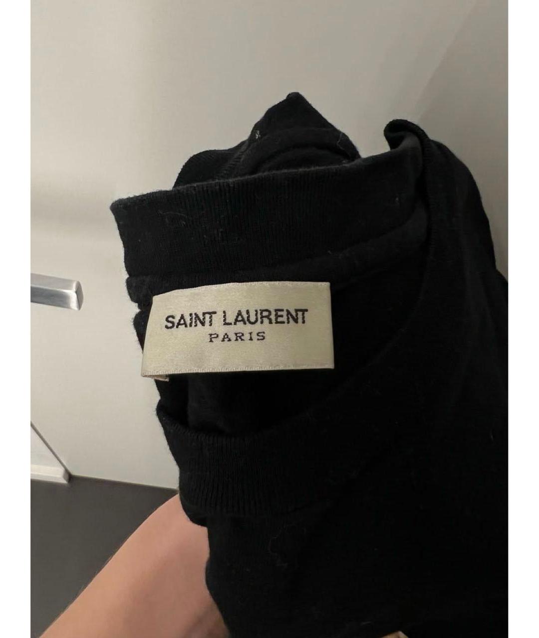 SAINT LAURENT Черная хлопковая футболка, фото 4