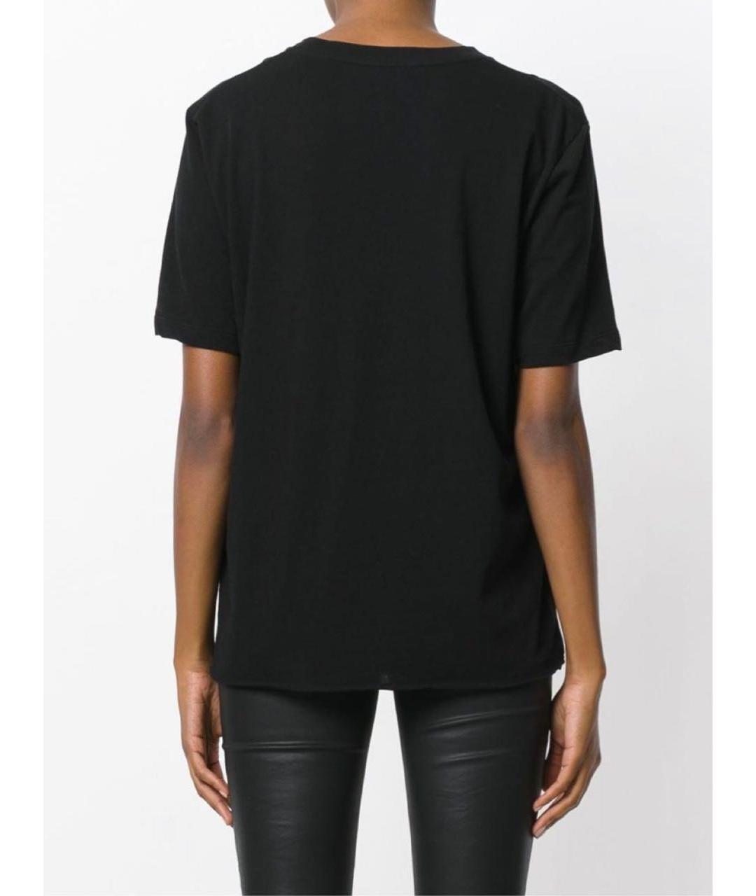 SAINT LAURENT Черная хлопковая футболка, фото 3