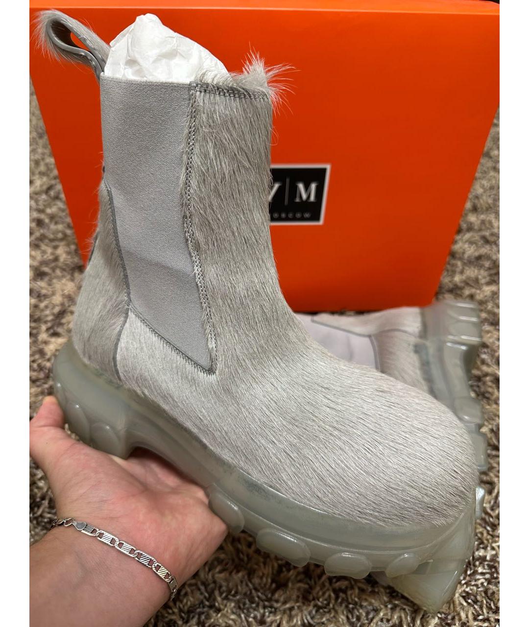 RICK OWENS Серые ботинки, фото 2