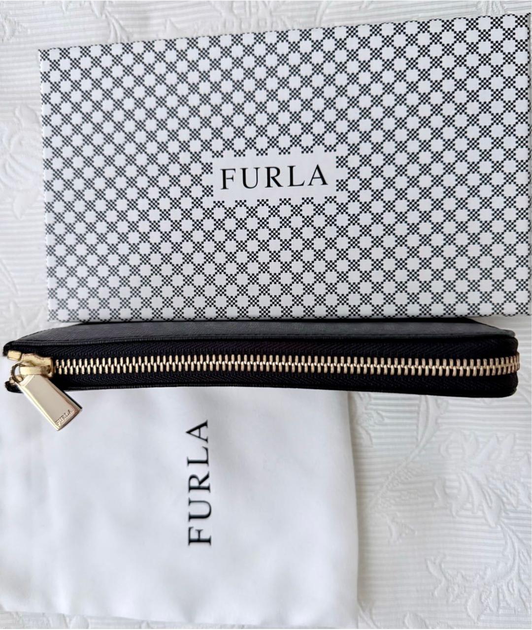 FURLA Черный кожаный кошелек, фото 4