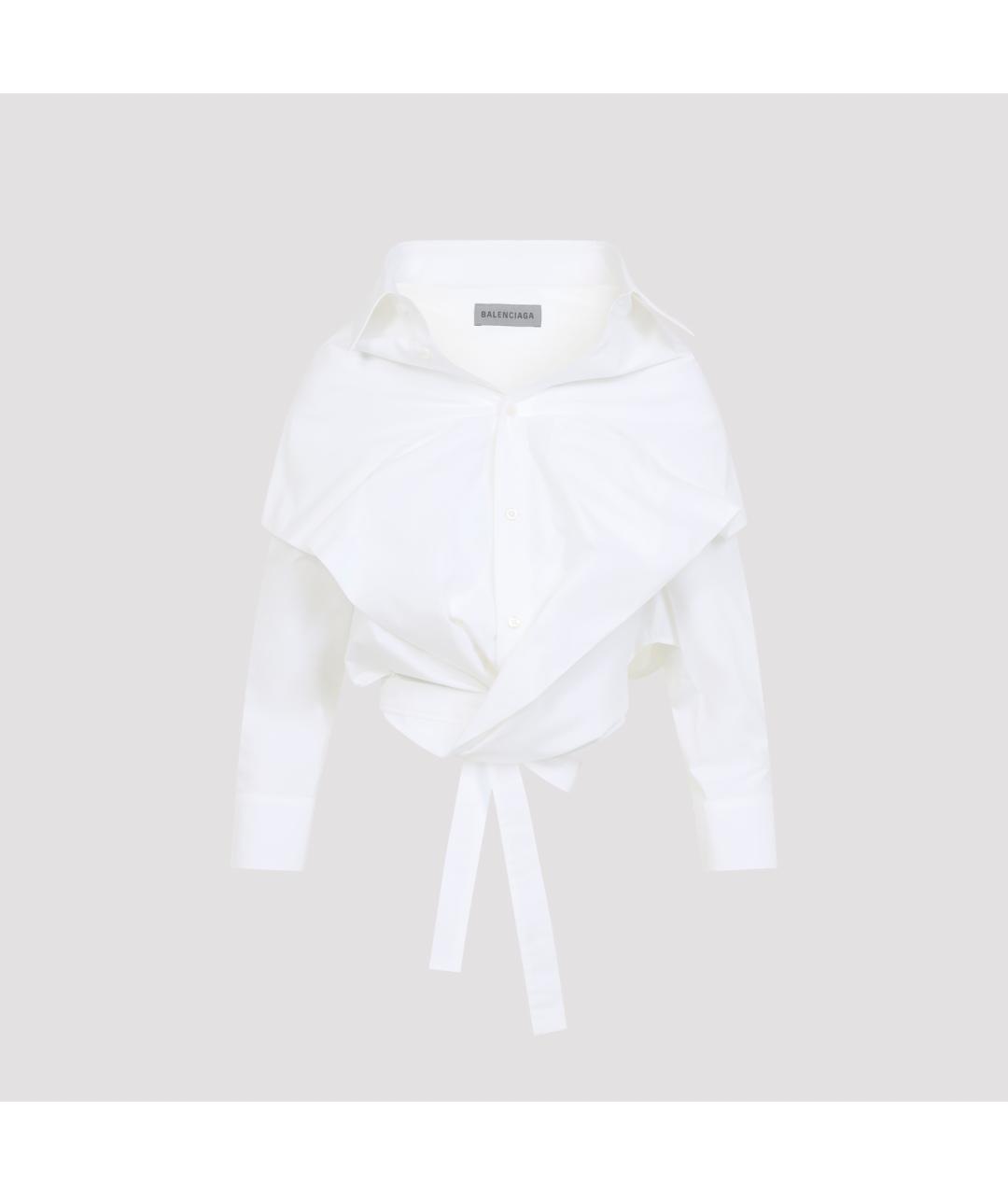 BALENCIAGA Белая хлопковая рубашка, фото 2