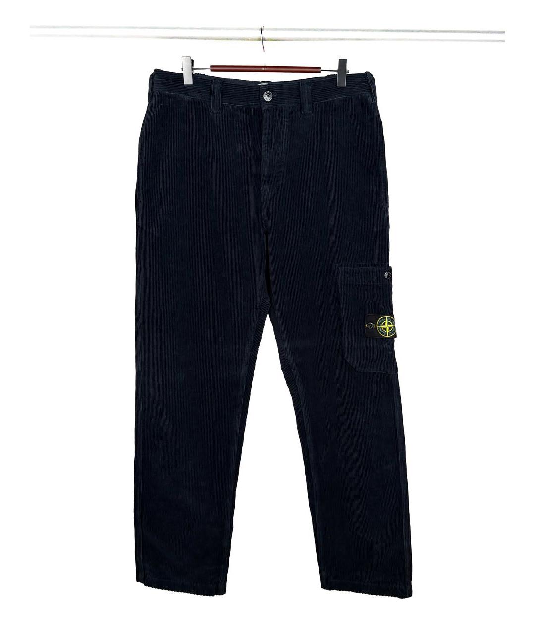 STONE ISLAND Темно-синие хлопковые повседневные брюки, фото 8