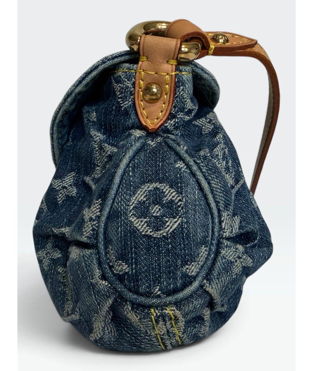 LOUIS VUITTON Голубая деним сумка с короткими ручками, фото 4