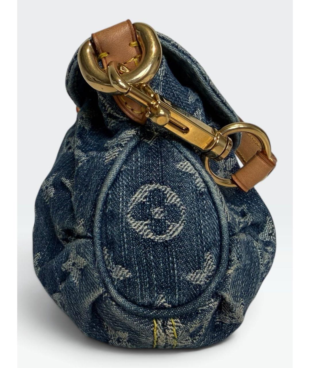 LOUIS VUITTON Голубая деним сумка с короткими ручками, фото 3