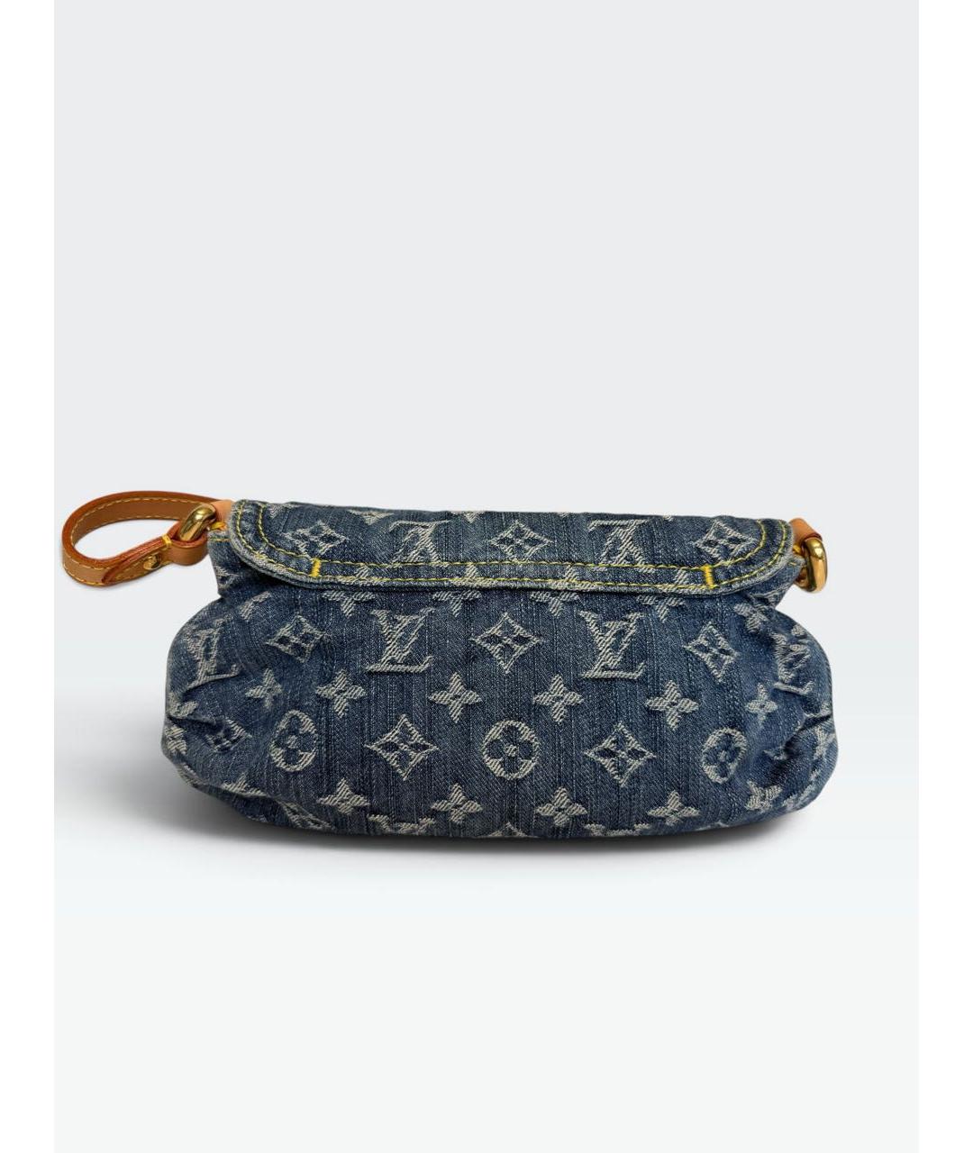 LOUIS VUITTON Голубая деним сумка с короткими ручками, фото 2