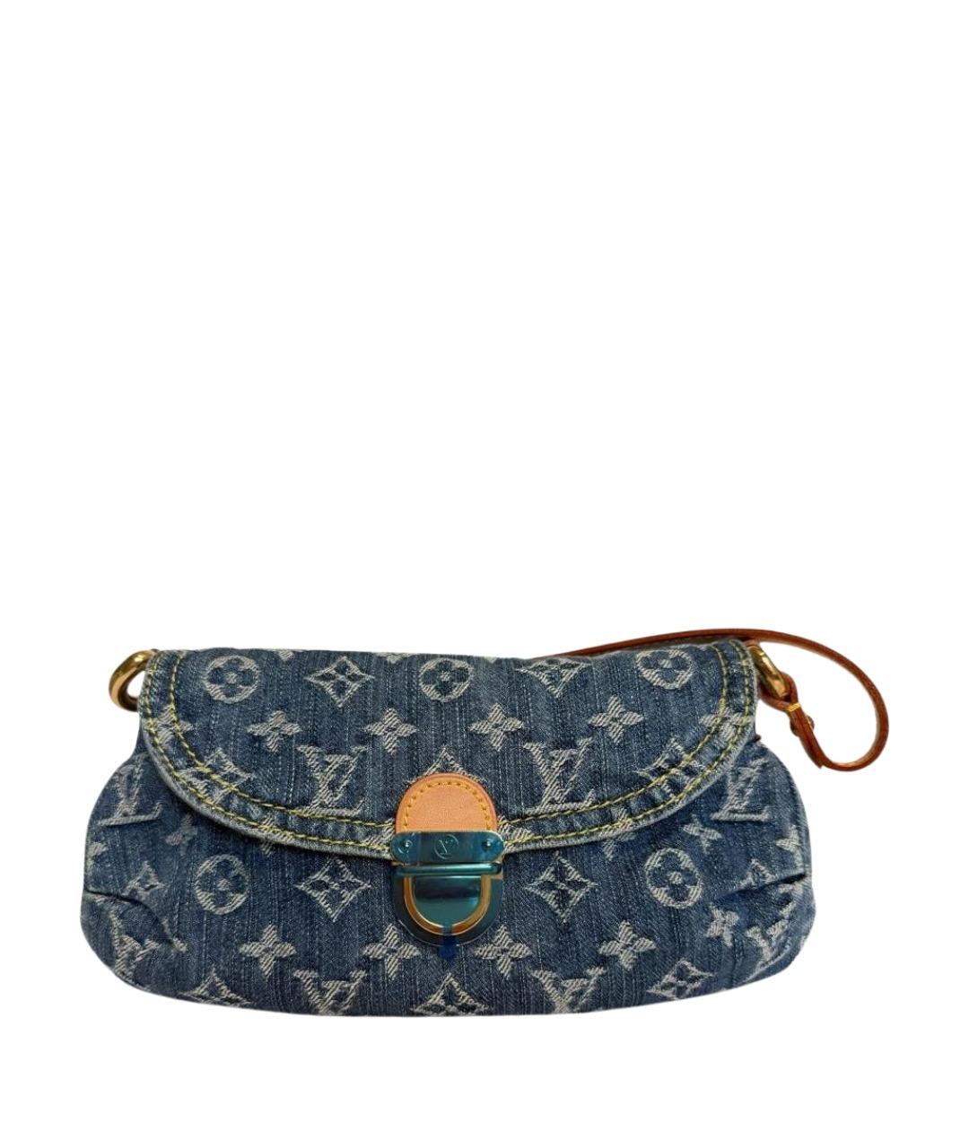 LOUIS VUITTON Голубая деним сумка с короткими ручками, фото 1