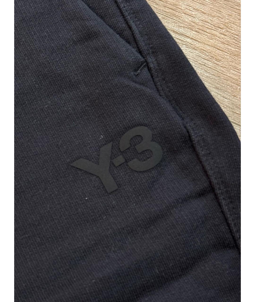 Y-3 Черные хлопковые повседневные брюки, фото 3