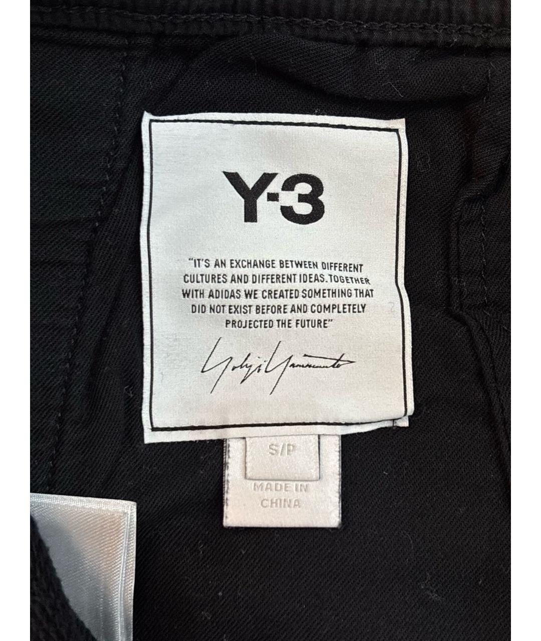 Y-3 Черные хлопковые повседневные брюки, фото 4