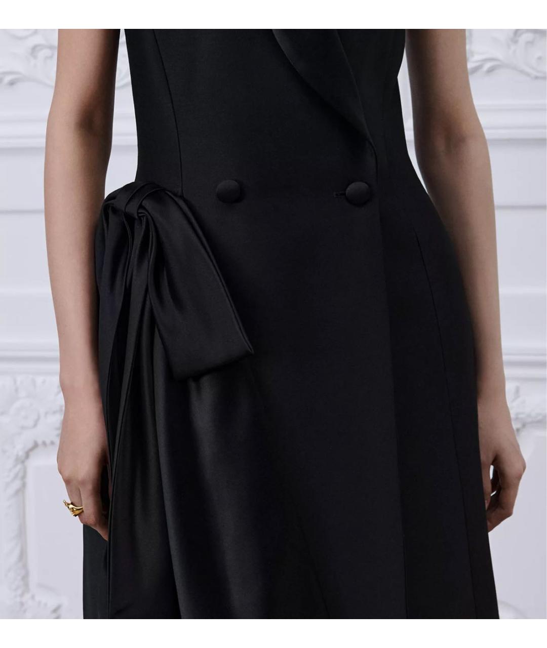 CHRISTIAN DIOR Черное шерстяное повседневное платье, фото 4